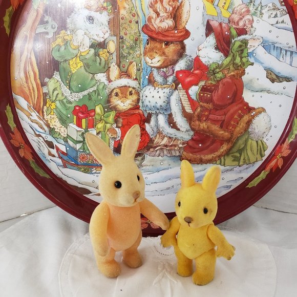 ❤ Vintage calico critters Bunnies set of 2 ❤ - Picture 1 of 1